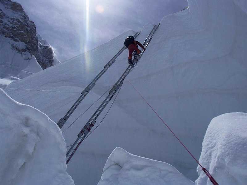 Inside the Khumbu Icefall (Wikimedia Commons)