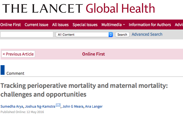 Perioperative and Maternal Mortality