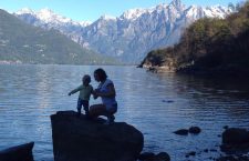 Exploring the mountains of Italy for bouldering with a toddler