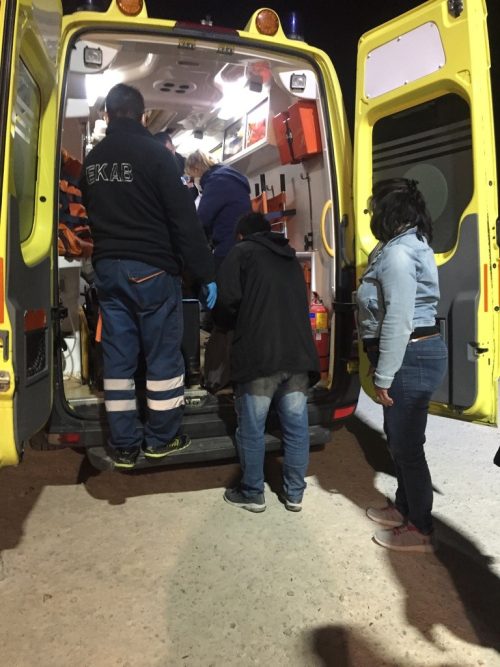 Transferring patient into an ambulance